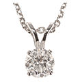 14kt White Gold 1/2-ct (H-J, I1-I2) Diamond Solitaire Pendant