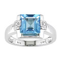 14k Diamond Blue Topaz Ring