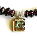 Garnet and Pearl Bracelet with Dried Flower (USA)