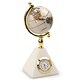 Ivory Jasper Base Gemstone Globe Pyramid Clock