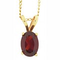 10k Gold Oval Garnet Pendant