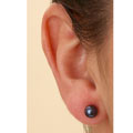 14k Black Akoya Cultured Pearl Earrings (6mm)