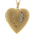 Gold Filled Two-tone Feather Heart Locket