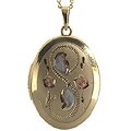 Gold Filled Small Oval Floral Locket