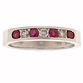 14k 1/5ct Ruby and Diamond Channel Ring