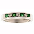 14k Gold Emerald 1/5ct TDW Diamond Channel Ring