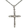 14k White Gold Diamond Cross