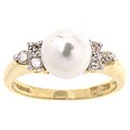 14k Cultured Pearl 1/5ct TDW Diamond Ring (H-I, I1-I2)