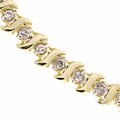 14k Yellow Gold 1ct Diamond 'S' Tennis Bracelet