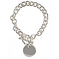 Sterling Silver Round Toggle Bracelet