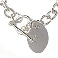 Sterling Silver Oval Toggle Bracelet