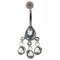 Topaz Tear Drop Stainless Steel Curved Barbell