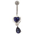 Stainless Steel Heart/ Teardrop Barbell Belly Ring
