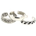 Sterling Silver Smooth Waves Toe Ring Set