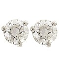 Platinum 1/4ct TDW Round Diamond Stud Earrings (F-G/ SI-I1)