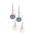 Cultured Akoya Black Pearl Leverback Earrings (7-7.5mm)