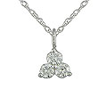 14k Gold 1/4ct Round Diamond Triangle Pendant (J-K, I2-I3)
