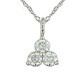 14k White Gold 1/2ct TDW Diamond Triangle Pendant (J-K, I2-I3)