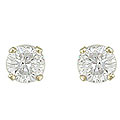 14kt Yellow Gold 1/3ct TDW Round Diamond Stud Earrings (G-H, SI-I1)