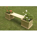 Adirondack Cedar Bench and Planters Set