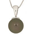 14k Gold Cultured Black Tahitian Pearl Pendant (9-10mm)