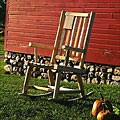 Rustic Adirondack Cedar Flag Back Rocking Chair