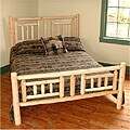 Adirondack Rustic Log Pole Cedar Queen-size Quilt Bed