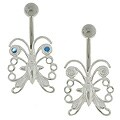 Sterling Silver Butterfly Barbell Belly Ring