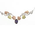 Black Hills Gold Silver Sapphire Necklace