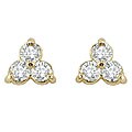 14k Gold 1/2ct TDW Diamond Three-Stone Earrings (J-K, I2-I3)