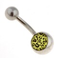 Leopard Print Curved Barbell