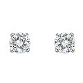 Platinum 1/3ct TDW Round Diamond Stud Earrings (F-G/ SI-I1)