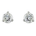 Platinum 1/2ct TDW Round Diamond Stud Earrings (G-H, SI-I1)