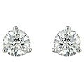 Platinum 3/4-ct TDW Round Diamond Stud Earrings (G-H, SI2-I1)