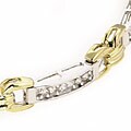 14k Two-tone Gold 1ct Diamond Bar Bracelet