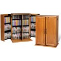 Small Locking Media Storage with Solid Wood Doors