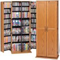 Large Locking Media Storage with Solid Wood Doors