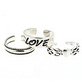 Sterling Silver Love Knot Toe Ring Set