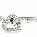Sterling Silver CZ Heart Charm Bracelet