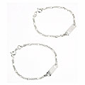 Sterling Silver 2-piece Toddler ID Tag Bracelet Set