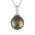 14k White Gold Cultured Tahitian Pearl Pendant