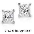 14k White Gold 2ct Diamond Princess-cut Earrings (G-H,SI1-SI2)