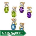 Black Hills Gold Blue Topaz Diamond Earrings