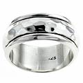 Sterling Silver Hammered Spinner Ring (10mm)