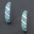 Sterling Silver Opal Spiral Pattern Earrings (Thailand)