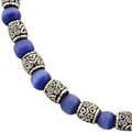 Blue Tiger's Eye Silver Beaded Necklace