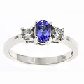14k White Gold Diamond Tanzanite Ring