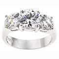 Sterling Silver 3-stone CZ Ring