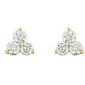 14-kt Gold 1/3ct TDW Round Diamond Three-Stone Earrings (I-J, I2-I3)