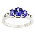 14k White Gold Tanzanite and Diamond Ring